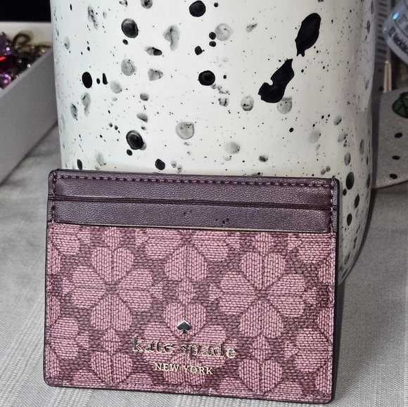 kate spade Handbags - Kate Spade New York Signature Spade Flower Small Slim Card Holder (Grenache Mult